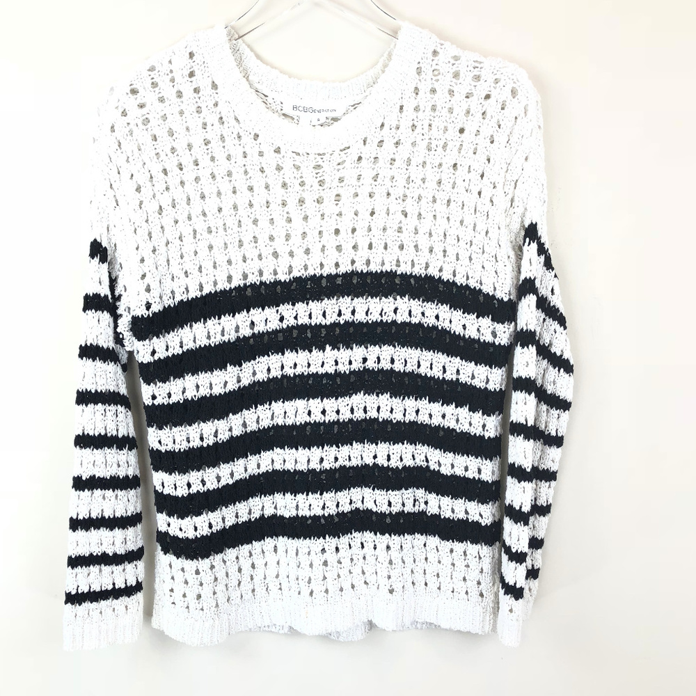 BCBG | Striped Pull Over Knit Sweater Long Sleeve